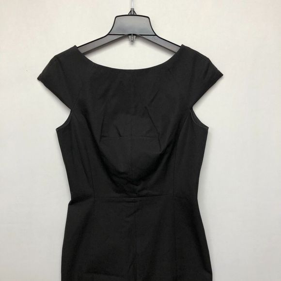 Banana Republic Women Cap Sleeve Sheath Dress Size 10 Cotton Blend Black B211 -3 - Picture 10 of 14